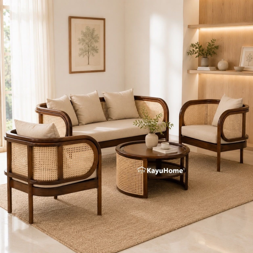 Serene Teak Wood Living Room Set — official KayuHome catalogue image